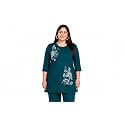 RYSH Women's Plus Size Printed Kurta | Round Neck | 3/4 Sleeve | Relaxed Fit