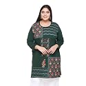 RYSH Women's Plus Size Printed Kurta | Round Neck | 3/4 Sleeve | Relaxed Fit