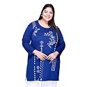 RYSH Women's Plus Size Printed Kurta | Round Neck | 3/4 Sleeve | Relaxed Fit