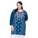 RYSH Women's Plus Size Printed Kurta | Round Neck | 3/4 Sleeve | Relaxed Fit