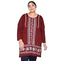 RYSH Women's Plus Size Printed Kurta | Round Neck | 3/4 Sleeve | Relaxed Fit