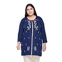 RYSH Women's Plus Size Printed Kurta | Round Neck | 3/4 Sleeve | Relaxed Fit