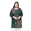 RYSH Women's Plus Size Printed Kurta | Round Neck | 3/4 Sleeve | Relaxed Fit