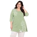 RYSH Women's Plus Size Printed Kurta | Round Neck | 3/4 Sleeve | Relaxed Fit