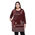 RYSH Women's Plus Size Printed Kurta | Round Neck | 3/4 Sleeve | Relaxed Fit