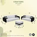 RYTHMN Dual Tone Plush Velvet 3 + 2 Sofa Set with Ottoman | Silken Velvet Suede Upholstery | Golden Metal Legs | Designer Sofa Set for Living Rooms &amp; Office Spaces (Black &amp; Light Grey)