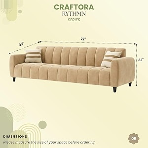 rythmn plush velvet 3 seater sofa set  silken velvet suede upholstery  designer sofa for living rooms amp office spaces beige