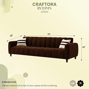 rythmn plush velvet 3 seater sofa set  silken velvet suede upholstery  designer sofa for living rooms amp office spaces dark brown