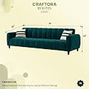 RYTHMN Plush Velvet 3 Seater Sofa Set | Silken Velvet Suede Upholstery | Designer Sofa for Living Rooms & Office Spaces (Greenish Teal)