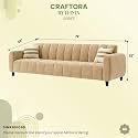 RYTHMN Plush Velvet 3 Seater Sofa Set | Silken Velvet Suede Upholstery | Designer Sofa for Living Rooms & Office Spaces (Beige)