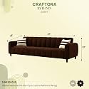 RYTHMN Plush Velvet 3 Seater Sofa Set | Silken Velvet Suede Upholstery | Designer Sofa for Living Rooms &amp; Office Spaces (Dark Brown)