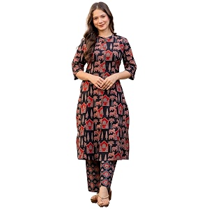 rytras Women Printed A-Line Kurta Set with