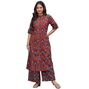 rytras Women Printed A-Line Kurta Set with