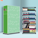 Ryuga 6 Shelf Foldable Collapsible Wardrobe Storage Organizer Almirah Cloth Rack PP Collapsible Wardrobe