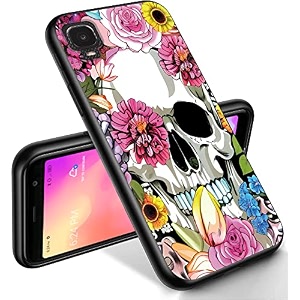 ryuithdjp for alcatel tcl a3 phone case a509dl 5534 flowers skull design phone case for tcl a3 case tpu stylish protective cover