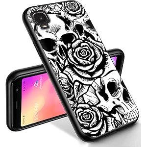 ryuithdjp for alcatel tcl a3 phone case a509dl 5534 roses skull design phone case for tcl a3 case tpu stylish protective cover