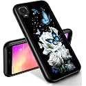 RYUITHDJP for Alcatel TCL A3 Phone Case (A509DL) 5.5" Roses Butterflies Design, Phone Case for TCL A3 Case TPU Stylish Protective Cover