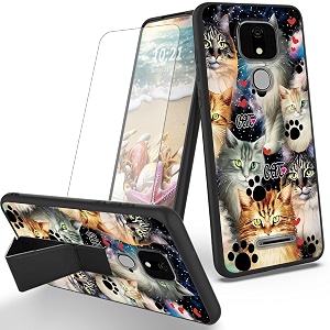 ryuithdjp for ans artia ack2326 phone case cat paw theme with screen protector detachable stand phone case for ans ack2326 case soft tpu stylish protective cover
