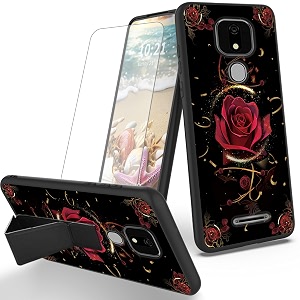 ryuithdjp for ans artia ack2326 phone case roses woman theme with screen protector detachable stand phone case for ans ack2326 case soft tpu stylish protective cover