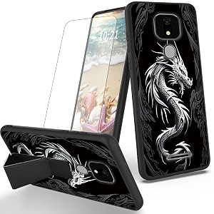 ryuithdjp for ans artia ack2326 phone case dragon black theme with screen protector detachable stand phone case for ans ack2326 case soft tpu stylish protective cover