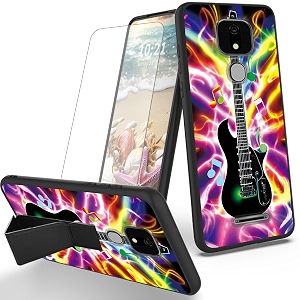 ryuithdjp for ans artia ack2326 phone case guitar theme with screen protector detachable stand phone case for ans ack2326 case soft tpu stylish protective cover