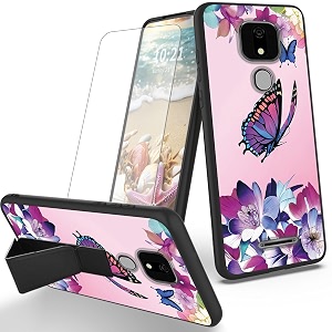 ryuithdjp for ans artia ack2326 phone case butterflies women theme with screen protector detachable stand phone case for ans ack2326 case soft tpu stylish protective cover