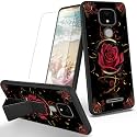 RYUITHDJP for ANS Artia ACK2326 Phone Case Roses Woman Theme with Screen Protector Detachable Stand Phone Case for ANS ACK2326 Case Soft TPU Stylish Protective Cover