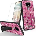 RYUITHDJP for ANS Artia ACK2326 Phone Case Butterflies Girl Theme with Screen Protector Detachable Stand Phone Case for ANS ACK2326 Case Soft TPU Stylish Protective Cover
