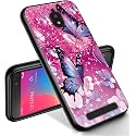 RYUITHDJP for Blu View 2 Phone Case 5.5" (B130DL) Butterflies Bling Design, Phone Case for Blu View 2 Case TPU Stylish Protective Cover