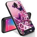 RYUITHDJP for Blu View 2 Phone Case 5.5" (B130DL) Butterflies Purple Design, Phone Case for Blu View 2 Case TPU Stylish Protective Cover
