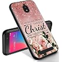 RYUITHDJP for Blu View 2 Phone Case 5.5" (B130DL) Christian Bling Design, Phone Case for Blu View 2 Case TPU Stylish Protective Cover