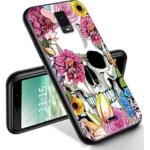 ryuithdjp for blu view 3 phone case 634b140dl flowers skull design phone case for blu view 3 case tpu stylish protective cover