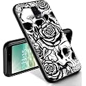 RYUITHDJP for Blu View 3 Phone Case 6"(B140DL) Roses Skull Design, Phone Case for Blu View 3 Case TPU Stylish Protective Cover