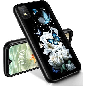 ryuithdjp for cricket icon 4 phone case 6534 roses butterflies design phone case for cricket icon 4 case tpu stylish protective cover