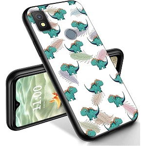 ryuithdjp for cricket icon 4 phone case 6534 dinosaur leaves design phone case for cricket icon 4 case tpu stylish protective cover