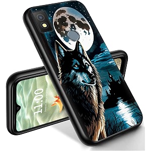 ryuithdjp for cricket icon 4 phone case 6534 wolf night design phone case for cricket icon 4 case tpu stylish protective cover