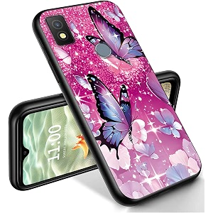 ryuithdjp for cricket icon 4 phone case 6534 butterflies bling design phone case for cricket icon 4 case tpu stylish protective cover