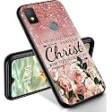 RYUITHDJP for Cricket Icon 4 Phone Case 6.5" Christian Bling Design, Phone Case for Cricket Icon 4 Case TPU Stylish Protective Cover