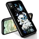 RYUITHDJP for Cricket Icon 4 Phone Case 6.5" Roses Butterflies Design, Phone Case for Cricket Icon 4 Case TPU Stylish Protective Cover