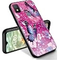 RYUITHDJP for Cricket Icon 4 Phone Case 6.5" Butterflies Bling Design, Phone Case for Cricket Icon 4 Case TPU Stylish Protective Cover