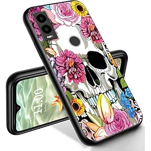 ryuithdjp for cricket innovate e 5g phone case 6634 flowers skull design phone case for cricket innovate e 5g case tpu stylish protective cover