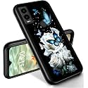 RYUITHDJP for Cricket Innovate E 5G Phone Case 6.6" Roses Butterflies Design, Phone Case for Cricket Innovate E 5G Case TPU Stylish Protective Cover
