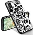RYUITHDJP for Cricket Innovate E 5G Phone Case 6.6" Roses Skull Design, Phone Case for Cricket Innovate E 5G Case TPU Stylish Protective Cover