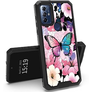 ryuithdjp for motorola moto g play 2023 phone case 6534 butterfly pastel design phone case for motorola moto g play case dual layer stylish durable cover