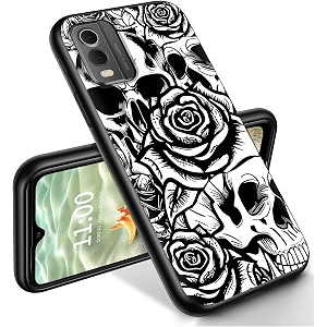 ryuithdjp for nokia c32 phone case 6534 roses skull design phone case for nokia c32 case tpu stylish protective cover