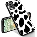 RYUITHDJP for Nokia C32 Phone Case 6.5" Cow Pint Design, Phone Case for Nokia C32 Case TPU Stylish Protective Cover