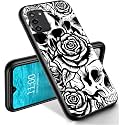 RYUITHDJP for Nokia G100 Phone Case 6.5" Roses Skull Design, Phone Case for Nokia G100 Case TPU Stylish Protective Cover