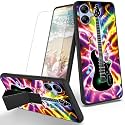 RYUITHDJP for Samsung Galaxy A04e Phone Case Guitar Theme with Screen Protector Detachable Stand Phone Case for Samsung Galaxy A04e Case Soft TPU Stylish Protective Cover