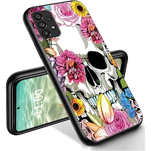 ryuithdjp for samsung galaxy a53 5g phone case 6534 flowers skull design phone case for galaxy a53 5g case tpu stylish protective cover