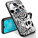 RYUITHDJP for Sharp Rouvo V Phone Case Roses Skull Design, Phone Case for Sharp Rouvo V Case TPU Stylish Protective Cover